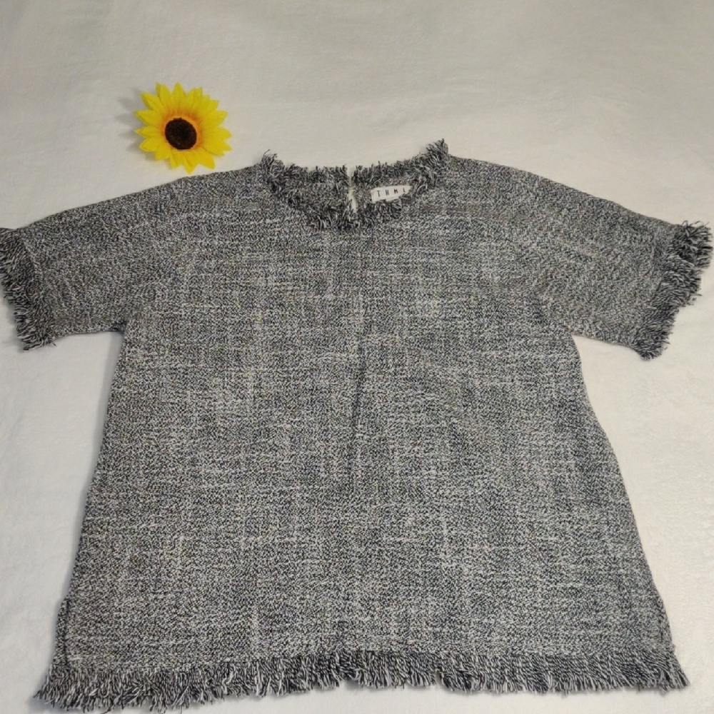 THML Women's Gray Fringed Shirt